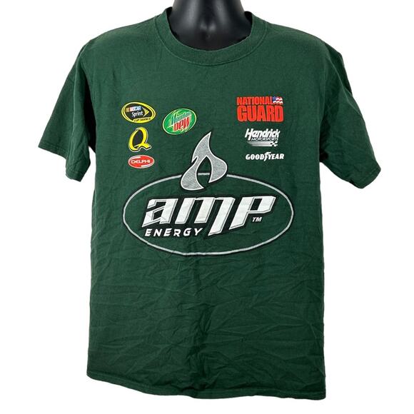 Vintage Chase Authentics #88 Dale Jr Mountain Dew Amp Nascar Delphi Green Shirt - Picture 1 of 8